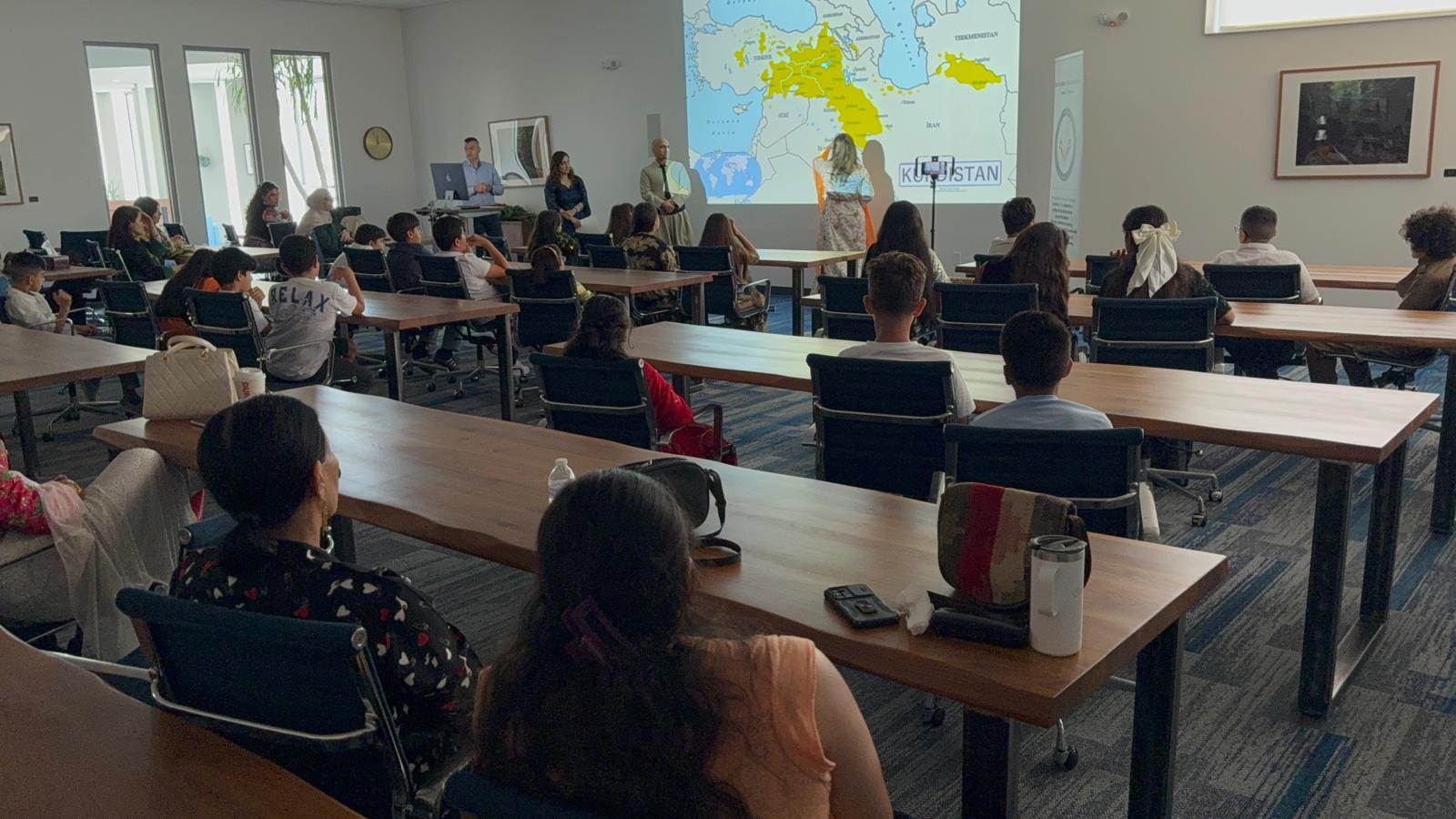 Children attending Kurdish language class